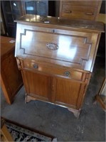 Narrow Larkin Style Mahogany Drop Front Secretary