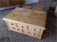 Unusual Pine 3 Piece Coffee and End Table Set