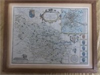 Framed Vintage English Shire Maps