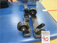 SET OF (2) DOUBLE CASTER SKATES (MISSING ONE