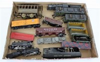 Box with16 Model Railroad Cars and Engines