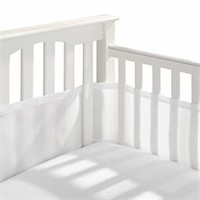 Breathable Baby Mesh Crib Liner, White