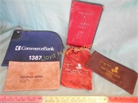 5pc Vintage Bank Bags / Money Bags
