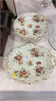 Hand painted plates and dish