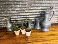 Pewter pitchers and more
