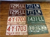 Four sets of license plates... Matching pairs!