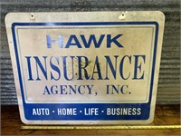 Vintage double sided insurance sign