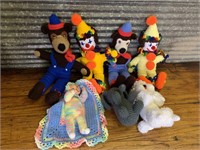Assortment of handmade dolls