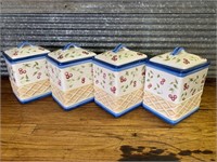 Hand painted kitchen canisters