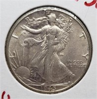 1945 WALKING SILVER LIBERTY HALF DOLLAR COIN