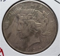 1925 PEACE SILVER DOLLAR COIN