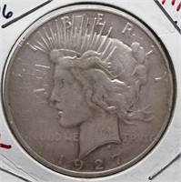 1927 PEACE SILVER DOLLAR COIN