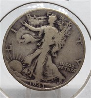 1943 WALKING LIBERTY SILVER HALF DOLLAR COIN