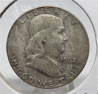 1962-D FRANKLIN SILVER HALF DOLLAR COIN