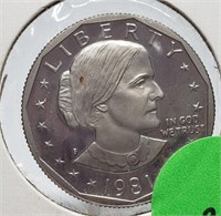 1981 SUSAN B ANTHONY PROOF DOLLAR COIN