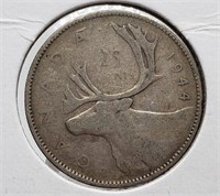 1944 CANADA SILVER QUARTER COIN