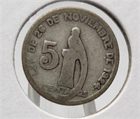 1945 SILVER 5 CENTAVOS COIN