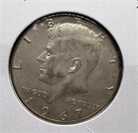 1967 KENNEDY SILVER HALF DOLLAR COIN