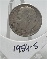 1954-S ROOSEVELT SILVER DIME COIN