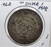 1962 SILVER 1 PESO COIN