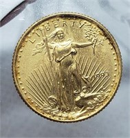 1993 1/10 OZ GOLD BULLION $5 AMERICAN EAGLE