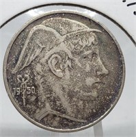 1950 20 FRANCS COIN BELGIUM