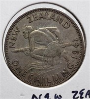 1941 SILVER SHILLING NEW ZEALAND