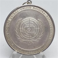 1971 SILVER UNITED NATIONS COIN  MEDAL IN HOLDER