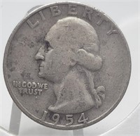 1954-D WASHINGTON SILVER QUARTER COIN