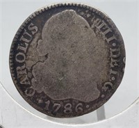 1786 SILVER CAROLUS COIN SPAIN MEXICO 8 REALES