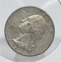 1963-D WASHINGTON SILVER QUARTER COIN