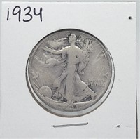 1934 WALKING LIBERTY SILVER HALF DOLLAR