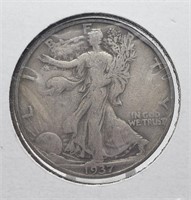1937 WALKIGN LIBERTY SILVER HALF DOLLAR COIN
