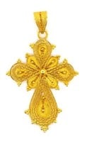 Gold coptic cross pendant