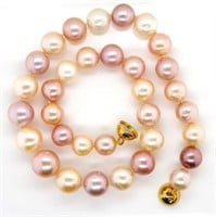 12mm Freshwater kasumi pink pearl necklace