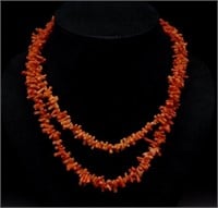 Vintage coral double strand necklace