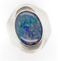 Australian sterling silver opal triplet ring