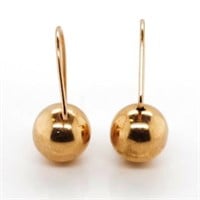 9ct rose gold ball finial earrings