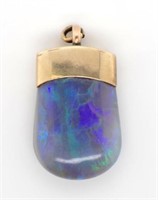 9ct rose gold and black opal pendant