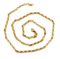 9ct yellow gold oval belcher chain necklace