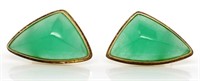 Jade and yellow gold earrings