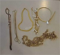 DR- Six Gold Tone Ladies Necklaces