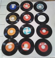 DR- 3rd lot of 12 Assorted 45 RPM Records