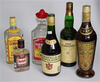 Six bottles of assorted alcohol