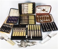 Box of assorted silver plate flatware