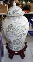 Chinese ceramic lidded floor vase