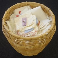 Basket of vintage linen