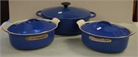 Two Le Creuset France lidded casserole dishes