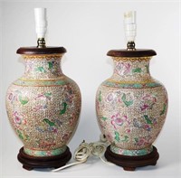 Pair of Chinese ceramic table lamps
