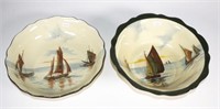 Two Royal Doulton Sailing boat bowls